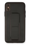 Mey İthalat®  iPhone XS Max Kılıf Coco Deri Standlı Kapak - Siyah