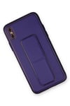Mey İthalat®  iPhone XS Max Kılıf Coco Deri Standlı Kapak - Mor