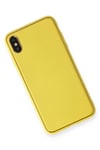 Mey İthalat®  iPhone XS Max Kılıf Coco Deri Silikon Kapak - Sarı