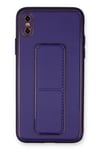 Mey İthalat®  iPhone XS Max Kılıf Coco Deri Standlı Kapak - Mor