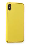 Mey İthalat®  iPhone XS Max Kılıf Coco Deri Silikon Kapak - Sarı
