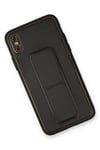 Mey İthalat®  iPhone XS Max Kılıf Coco Deri Standlı Kapak - Siyah