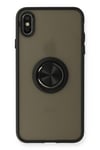 Mey İthalat®  iPhone XS Max Kılıf Montreal Yüzüklü Silikon Kapak - Siyah