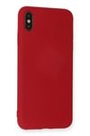 Mey İthalat®  iPhone XS Max Kılıf Nano içi Kadife Silikon - Kırmızı