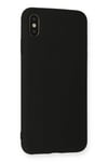 Mey İthalat®  iPhone XS Max Kılıf Nano içi Kadife Silikon - Siyah
