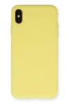 Mey İthalat®  iPhone XS Max Kılıf Nano içi Kadife Silikon - Mat Sarı