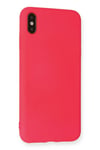 Mey İthalat®  iPhone XS Max Kılıf Nano içi Kadife Silikon - Koyu Pembe
