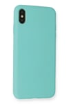 Mey İthalat®  iPhone XS Max Kılıf Nano içi Kadife Silikon - Turkuaz