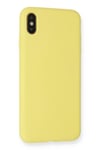 Mey İthalat®  iPhone XS Max Kılıf Nano içi Kadife Silikon - Mat Sarı