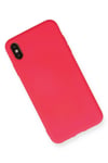 Mey İthalat®  iPhone XS Max Kılıf Nano içi Kadife Silikon - Koyu Pembe