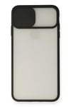 Mey İthalat®  iPhone XS Max Kılıf Palm Buzlu Kamera Sürgülü Silikon - Siyah