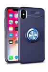 Mey İthalat®  iPhone XS Max Kılıf Range Yüzüklü Silikon - Mavi