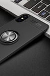Mey İthalat®  iPhone XS Max Kılıf Range Yüzüklü Silikon - Siyah