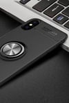 Mey İthalat®  iPhone XS Max Kılıf Range Yüzüklü Silikon - Siyah