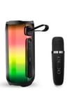 Mey İthalat®  Pluse 5 Mikrofonlu RGB Kablosuz Hoparlör - Siyah