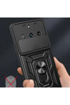 Mey İthalat®  Realme 11 Pro Kılıf Pars Lens Yüzüklü Silikon - Kırmızı