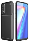 Mey İthalat®  Realme 7 Kılıf Auto Focus Karbon Kapak - Siyah