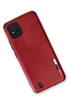 Mey İthalat®  Realme C11 2021 Kılıf Loop Deri Silikon - Kırmızı