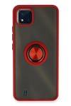 Mey İthalat®  Realme C11 2021 Kılıf Montreal Yüzüklü Silikon Kapak - Kırmızı