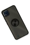 Mey İthalat®  Realme C11 2021 Kılıf Montreal Yüzüklü Silikon Kapak - Siyah