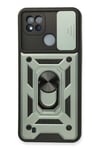 Mey İthalat®  Realme C11 2021 Kılıf Pars Lens Yüzüklü Silikon - Yeşil