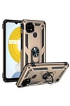Mey İthalat®  Realme C21 Kılıf Sofya Yüzüklü Silikon Kapak - Gold