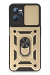 Mey İthalat®  Realme C35 Kılıf Pars Lens Yüzüklü Silikon - Gold