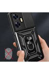 Mey İthalat®  Realme C55 Kılıf Pars Lens Yüzüklü Silikon - Kırmızı