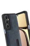 Mey İthalat®  Realme C65 Sara Kartvizitli Deri Kılıf - Lacivert