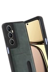 Mey İthalat®  Realme C65 Sara Kartvizitli Deri Kılıf - Yeşil