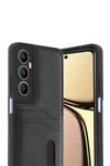 Mey İthalat®  Realme C65 Sara Kartvizitli Deri Kılıf - Siyah