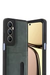 Mey İthalat®  Realme C65 Sara Kartvizitli Deri Kılıf - Yeşil