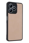 Mey İthalat®  Realme Note 50 4G Kılıf Aras Deri Kapak - Pudra