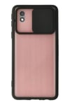 Mey İthalat®  Samsung Galaxy A01 Core Kılıf Palm Buzlu Kamera Sürgülü Silikon - Siyah