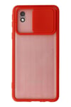 Mey İthalat®  Samsung Galaxy A01 Core Kılıf Palm Buzlu Kamera Sürgülü Silikon - Kırmızı