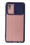 Mey İthalat®  Samsung Galaxy A01 Core Kılıf Palm Buzlu Kamera Sürgülü Silikon - Lacivert