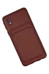 Mey İthalat®  Samsung Galaxy A01 Core Kılıf Kelvin Kartvizitli Silikon - Bordo