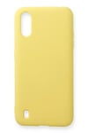 Mey İthalat®  Samsung Galaxy A01 Kılıf Nano içi Kadife Silikon - Sarı
