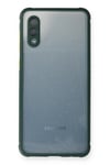 Mey İthalat®  Samsung Galaxy A02 Kılıf Miami Şeffaf Silikon - Koyu Yeşil