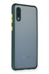 Mey İthalat®  Samsung Galaxy A02 Kılıf Miami Şeffaf Silikon - Koyu Yeşil