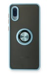 Mey İthalat®  Samsung Galaxy A02 Kılıf Montreal Yüzüklü Silikon Kapak - Buz Mavi