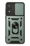 Mey İthalat®  Samsung Galaxy A02 Kılıf Pars Lens Yüzüklü Silikon - Yeşil