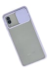 Mey İthalat®  Samsung Galaxy A02 Kılıf Palm Buzlu Kamera Sürgülü Silikon - Lila