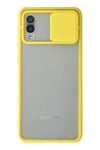 Mey İthalat®  Samsung Galaxy A02 Kılıf Palm Buzlu Kamera Sürgülü Silikon - Sarı