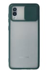 Mey İthalat®  Samsung Galaxy A02 Kılıf Palm Buzlu Kamera Sürgülü Silikon - Yeşil