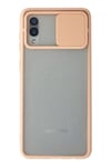 Mey İthalat®  Samsung Galaxy A02 Kılıf Palm Buzlu Kamera Sürgülü Silikon - Pembe