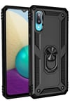 Mey İthalat®  Samsung Galaxy A02 Kılıf Sofya Yüzüklü Silikon Kapak - Siyah
