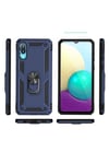 Mey İthalat®  Samsung Galaxy A02 Kılıf Sofya Yüzüklü Silikon Kapak - Lacivert