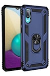 Mey İthalat®  Samsung Galaxy A02 Kılıf Sofya Yüzüklü Silikon Kapak - Lacivert