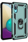 Mey İthalat®  Samsung Galaxy A02 Kılıf Sofya Yüzüklü Silikon Kapak - Yeşil